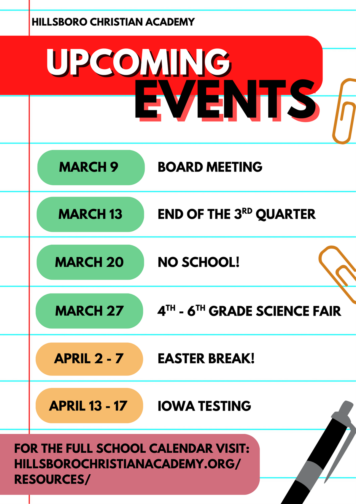 Upcoming Events!